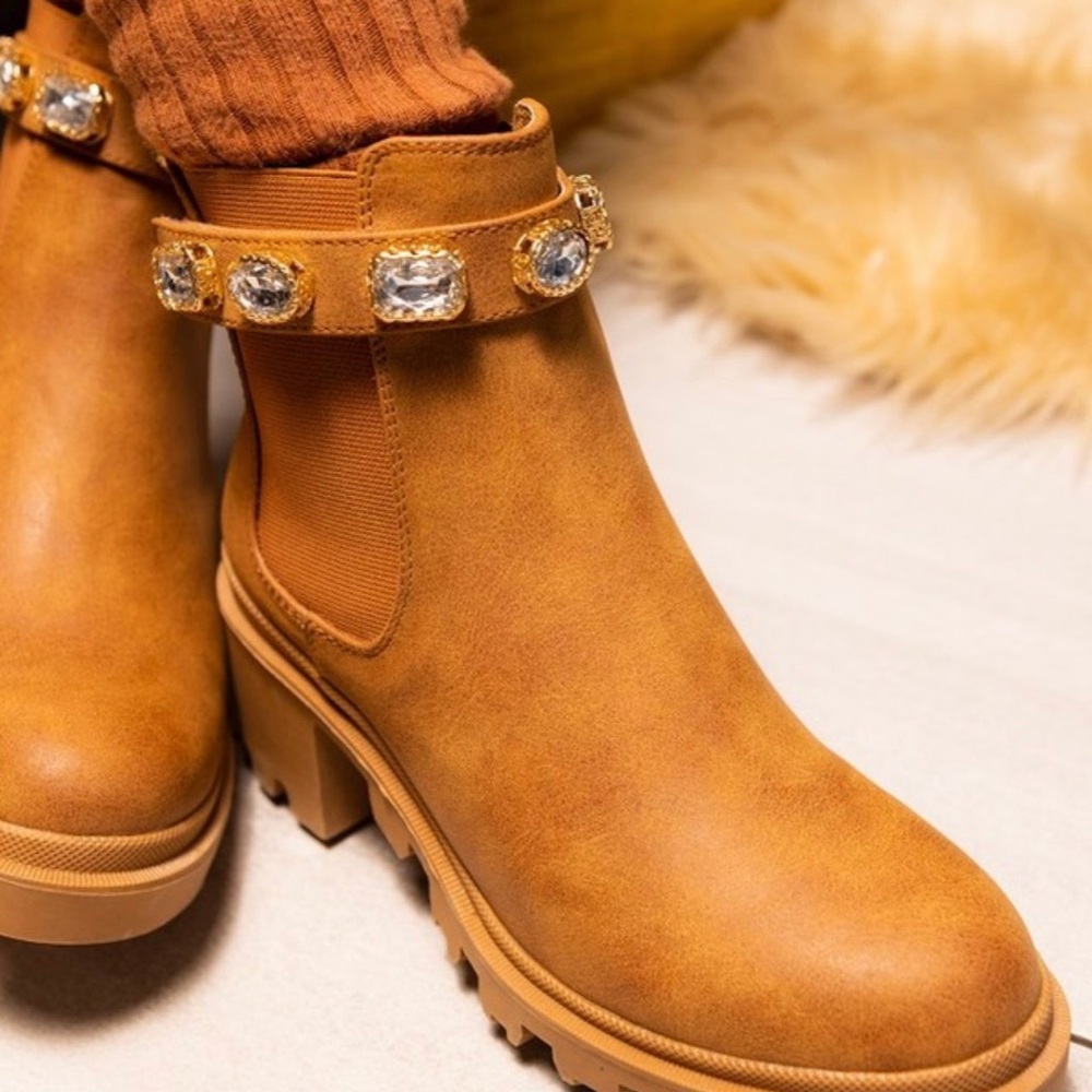 Rhinestone Chelsea Boots